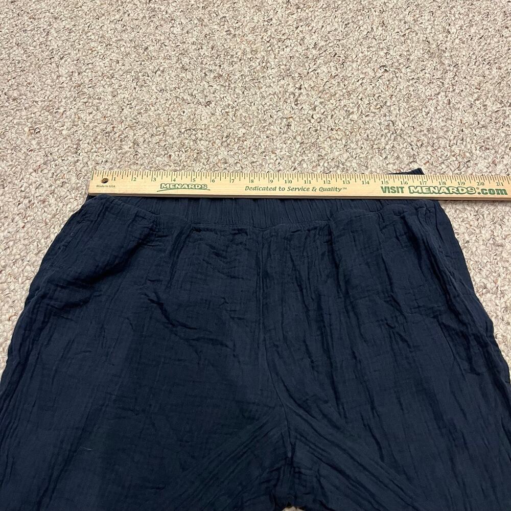 LL Bean Cloud Gauze Wide Leg Pants L Navy Coastal Preppy Classic Casual - Picture 6 of 7